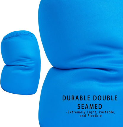 Squishy Microbead Neck Pillow, 7Inch x 12Inch Soft Travel Body Bed Pillow Bean Pillow for Kids Adult Chair Sleeping Car Seat, Fun Dormroom (Sky Blue)