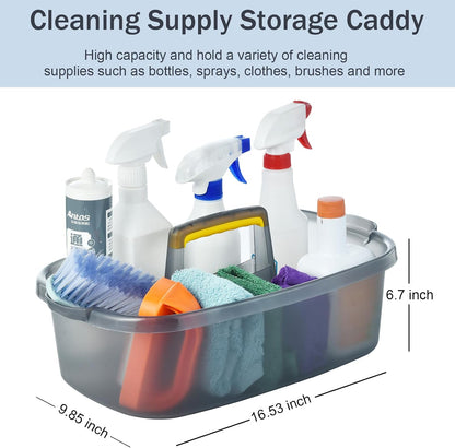 ALINK Large Plastic Shower Caddy Tote, Portable Storage Caddy Basket Organizer with Handle for Dorm, Bathroom, Tool, Garden, Kitchen, Cleaning Supplies – Blue