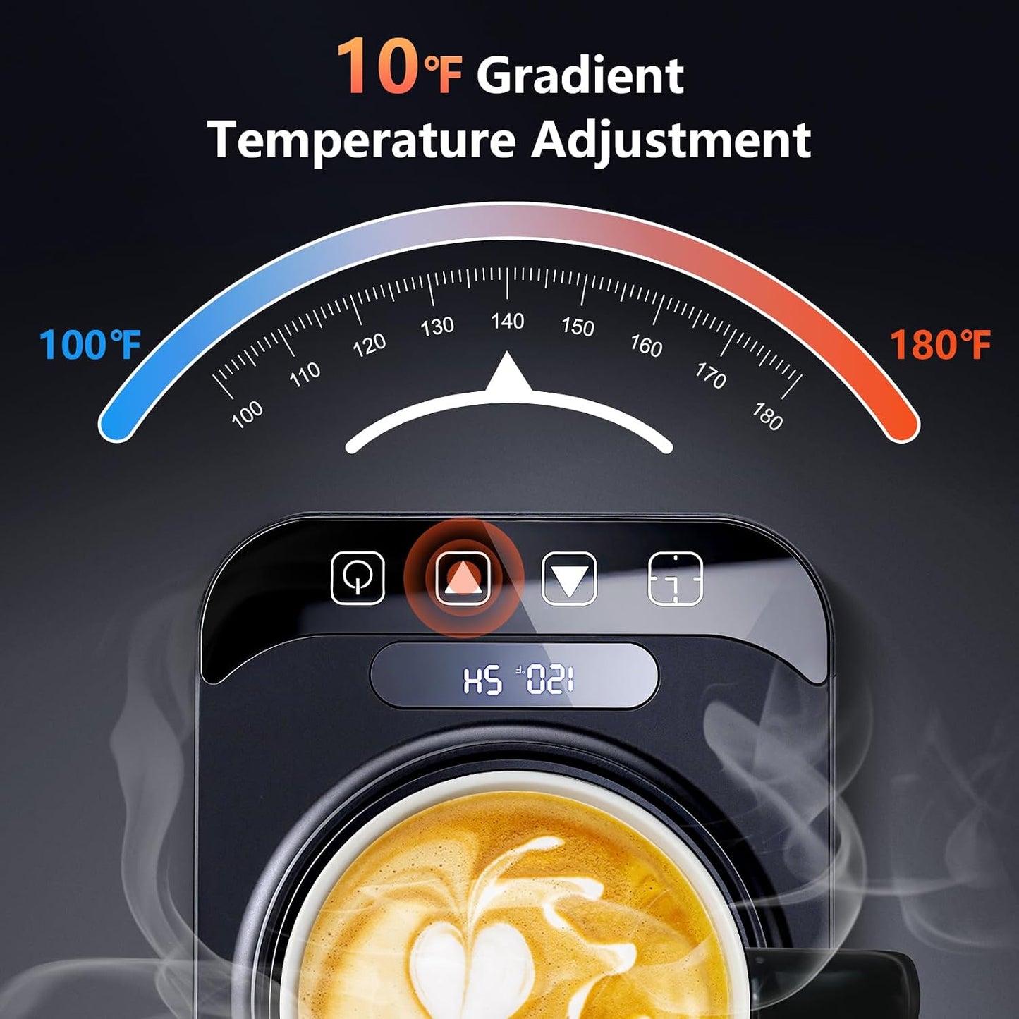 Coffee Mug Warmer Set, 12 Mode Timer & 36W Coffee Cup Warmer for Desk Auto Shut Off, 9 Mode Temperature, Best Gift for Women Men Coffee Lover, 14oz