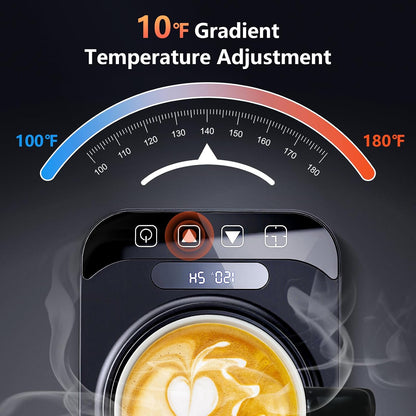 Coffee Mug Warmer Set, 12 Mode Timer & 36W Coffee Cup Warmer for Desk Auto Shut Off, 9 Mode Temperature, Best Gift for Women Men Coffee Lover, 14oz