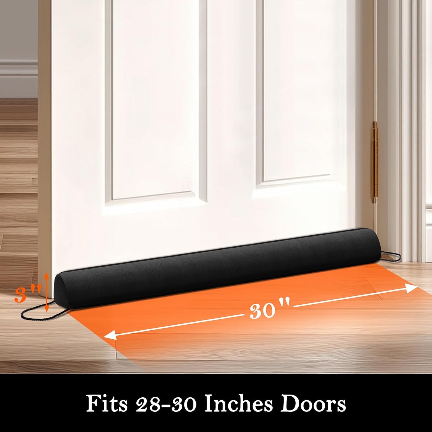 Door Draft Stopper, Removable Washable Cover, 38", Gray | Weighted Gap Filler, Blocks Hot and Cold Air, All-Season Seal, Easy Install, Noise & Wind Blocker, Home Essentials