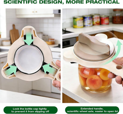RAIN SPIRIT Adjustable Jar Opener for Seniors & Weak Hands,Bottle Cap | Opener Ergonomic Manual for Small to Large Lids (1"-3.5") – Multifunction Kitchen Tool for Arthritic Hands, Beer, Jars