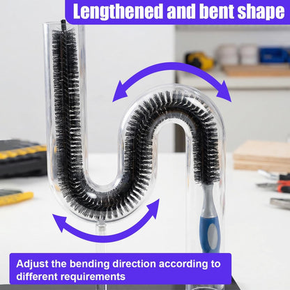 Car Engine Cleaning Brush with Long Handle, Flexible Hard Bristle Auto Detailing Brushes Kit with Hanging Hole, Bendable Car Wash Brush for Radiator Dryer Vent/Refrigerator Coil (1PC)