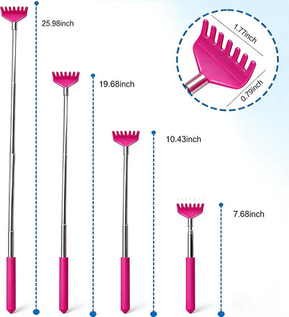 2 Pack Back scratchers Set,Stainless Steel Back Scratcher Extendable