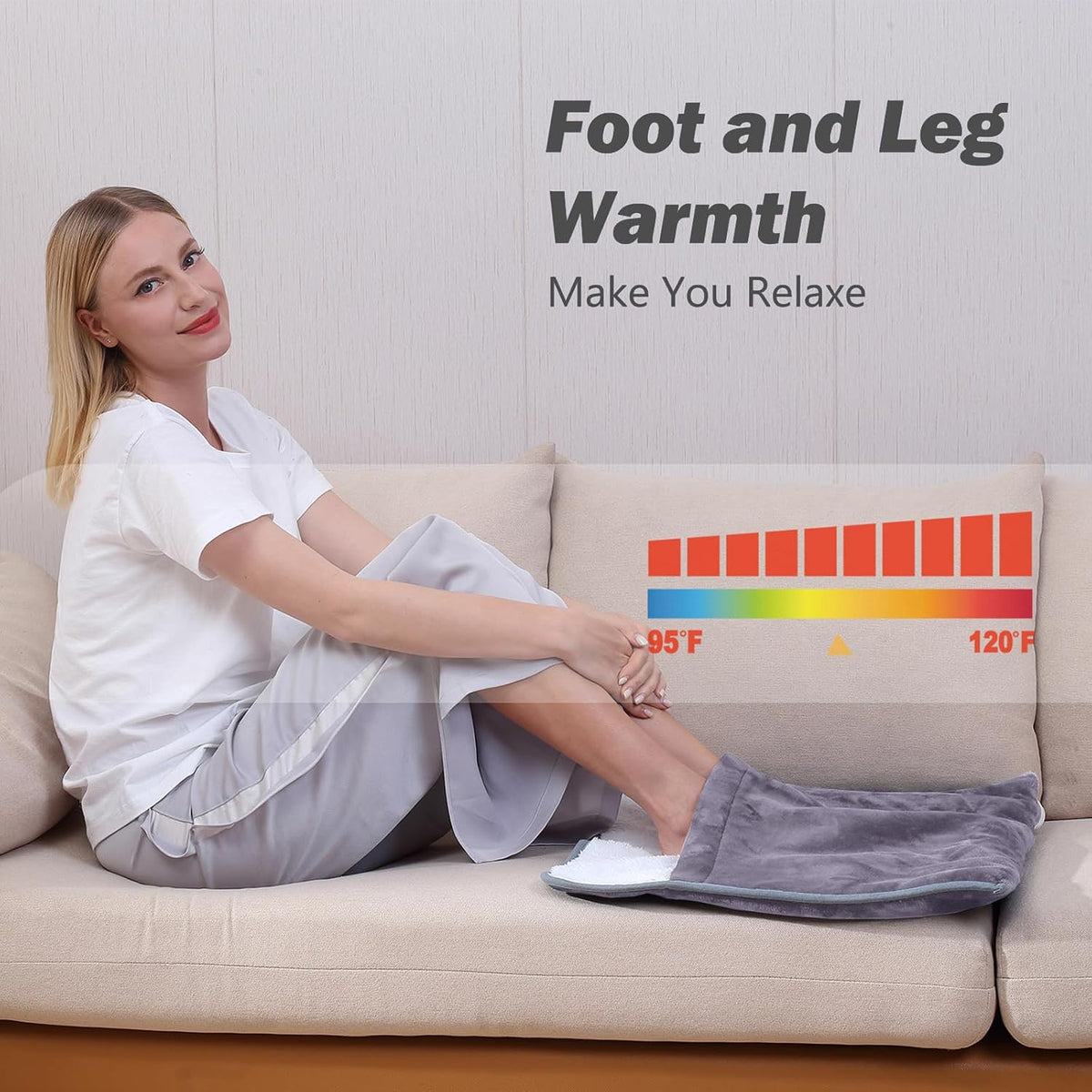 Gintao Electric Heated Foot Warmers for Feet,22"×20" Soft Foot Heating Pad
