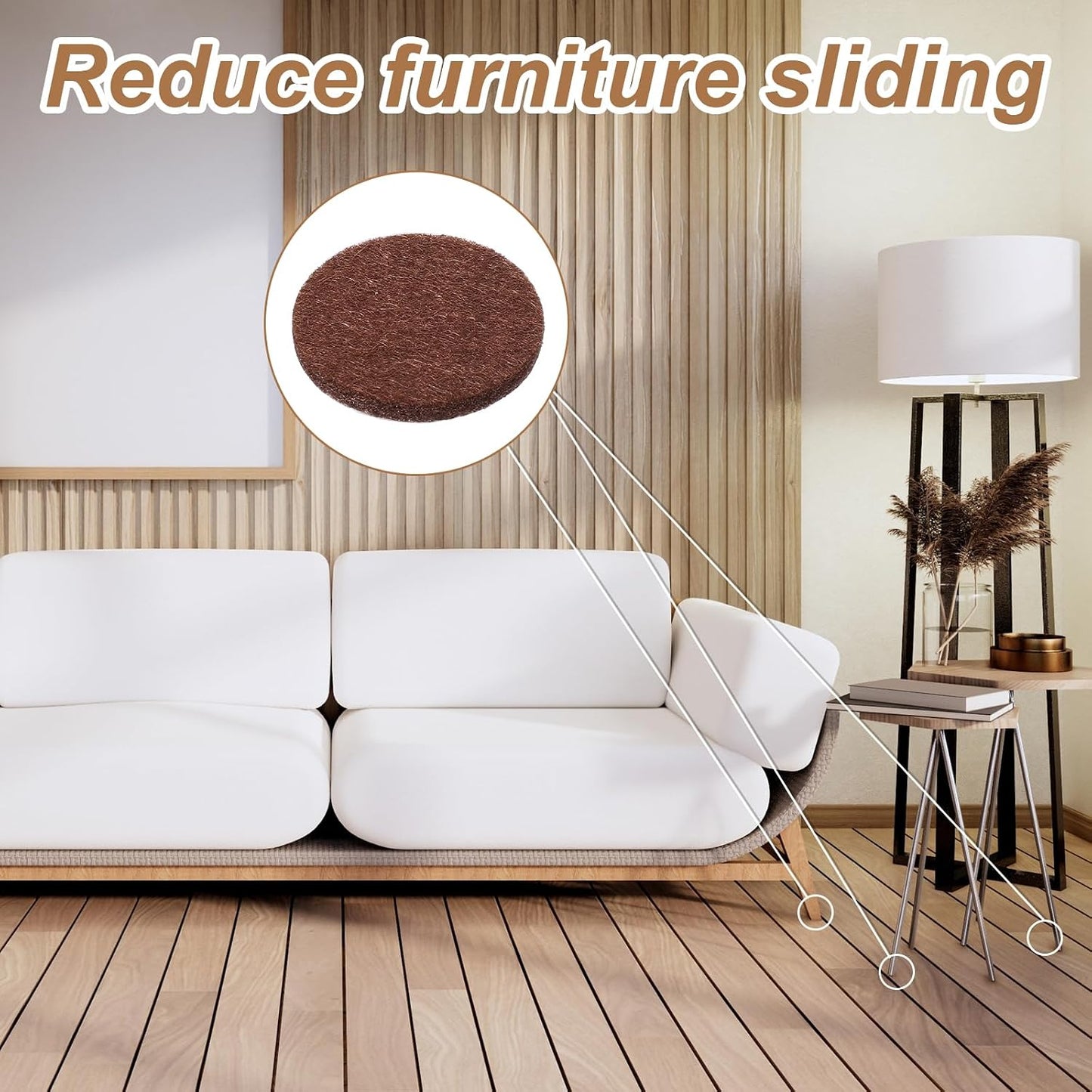 96Pcs Felt Furniture Pads for Hardwood Floors, 3/4" Self Adhesive Chair Felt Pads Felts Furniture Pad from Furnitures Scratches Moving Your Furnitures Smoothly for Chairs, Tables, Couches (Brown)