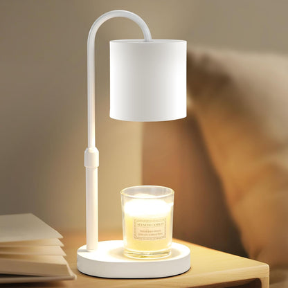 Dreamholder Electric Candle Warmer Lamp with Timer & Dimmer, Adjustable Height Wax Melt Warmer for Jar Candles, Wood Base Candle Melter, Floral Home Decor Gifts for Women, Mom, Natural Wood