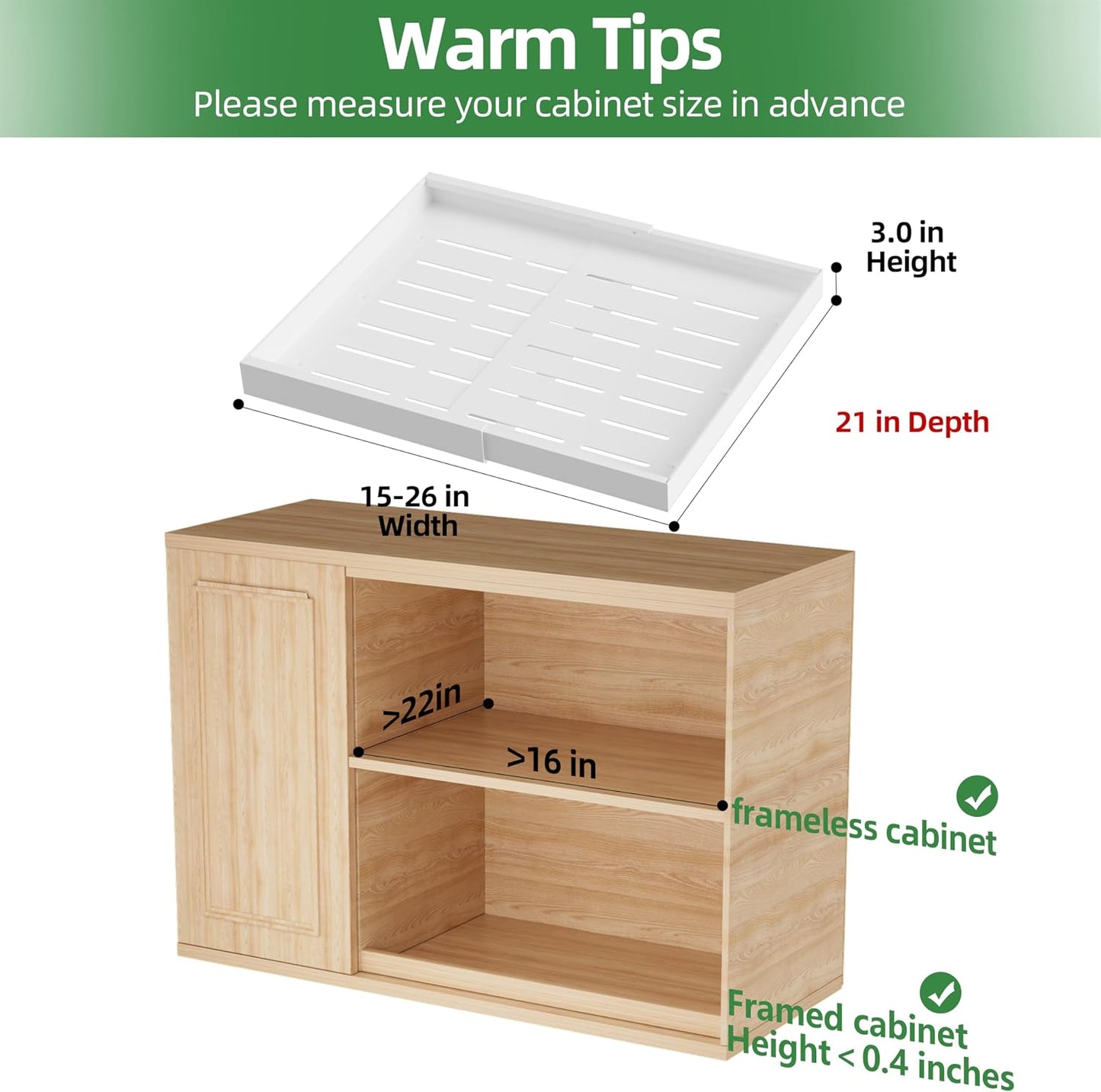 PAKETA 4 Pack Expandable Pull Out Cabinet Organizer,21" Deep | Pull Out Drawers for Cabinets with width from 12" to 20",Sliding Drawers for Cabinets with Upgrade 3 Slide Rails,hold 65 lbs