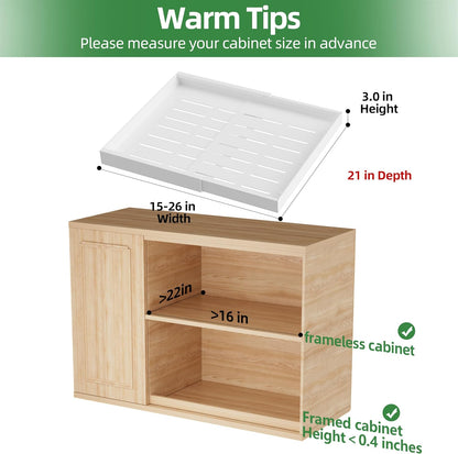 PAKETA 4 Pack Expandable Pull Out Cabinet Organizer,21" Deep | Pull Out Drawers for Cabinets with width from 12" to 20",Sliding Drawers for Cabinets with Upgrade 3 Slide Rails,hold 65 lbs