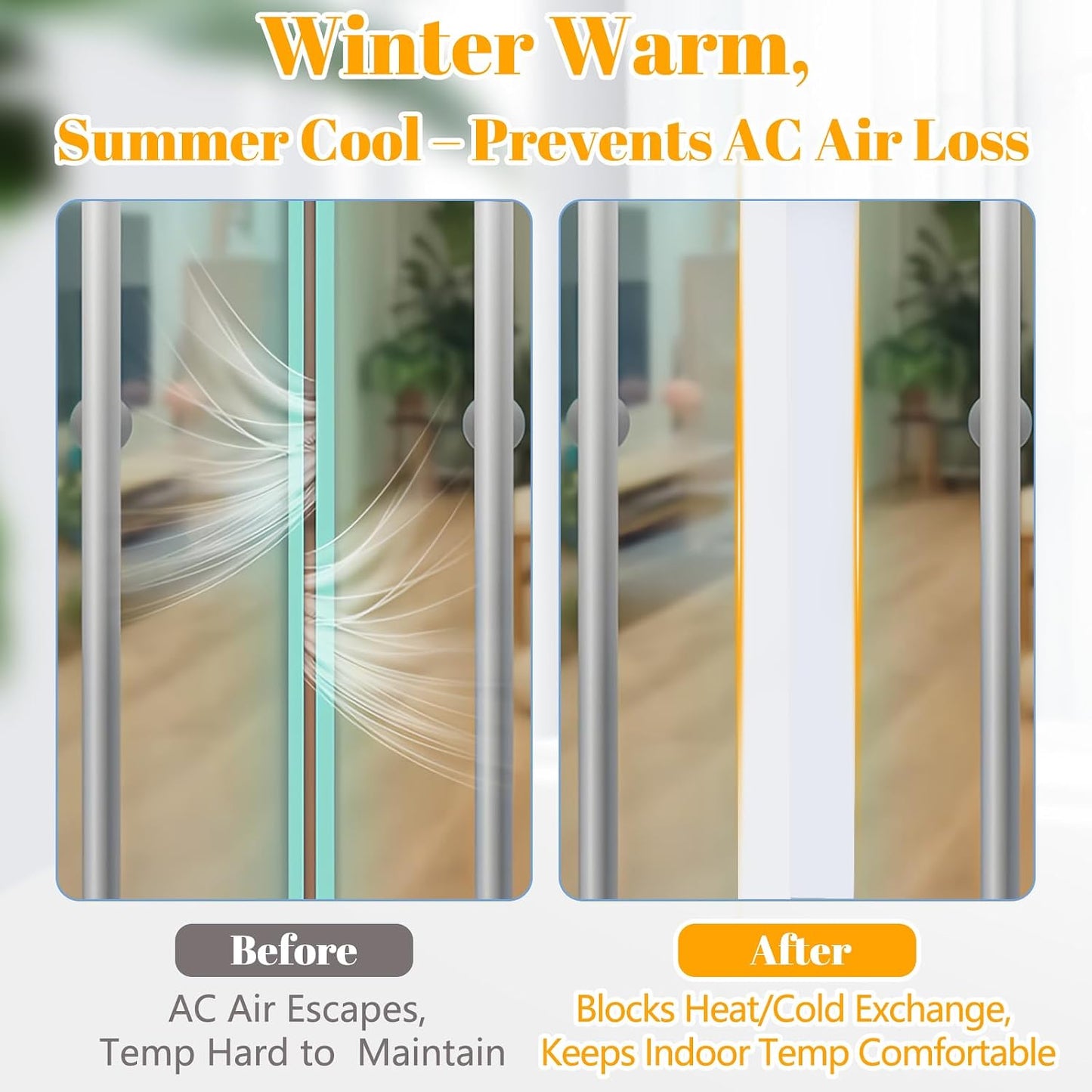 ZOMPAGO White Window Weather Sealing Tape 2.4in x 33FT, Cloth Draft Stopper for Sliding Door & Gap Filler, Strong Adhesive Window Seal Tape Air Conditioner Door Weather Stripping Insulation