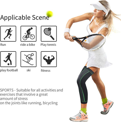 Full Leg Sleeves Long Compression Leg Sleeve Knee Sleeves Protect Leg, for Man Women Basketball, Arthritis Cycling Sport