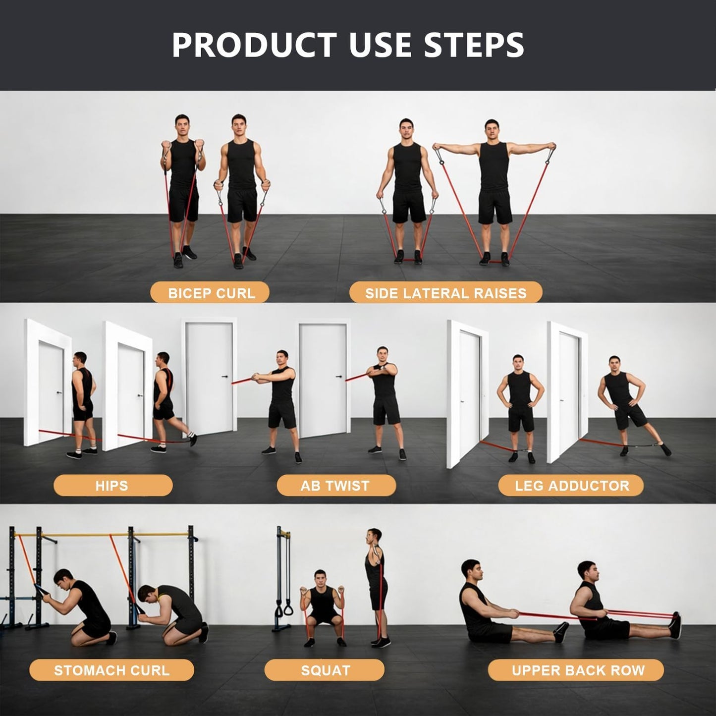 VElCK Resistance Bands Set with Handles for Exercise, Workout and Home Gym | 100% Natural Latex, 10-150LBS, Versatile for Yoga, Pilates, Strength, Home Gym
