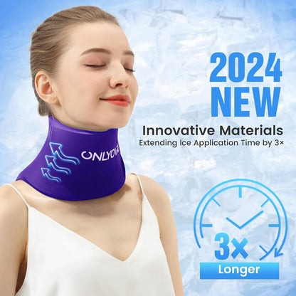 ONLYCARE Neck Ice Pack Wrap Gel - Upgraded Shoulder Ice Packs for Injuries Reusable, Hot and Cold Compress Ice Packs for Neck, Relief of Pain, Office Pressure, Swelling, Sprains