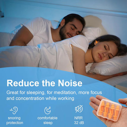 Ear Plugs for Sleeping,12 Pair Earplugs Noise Canceling Soft Silicone Ear Plug Reusable Earplugs for Sleep,Concert,Swimming,Study,Loud Noise,Snoring(Black Blue Purple)