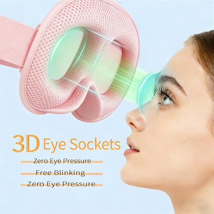 3D Sleep Mask for Side Sleepers, Memory Foam Eye Mask for Sleeping, 100% Blackout, Breathable & Lightweight, Adjustable Strap, No Pressure on Eyes, Soft Travel Sleep Mask for Men & Women Pink
