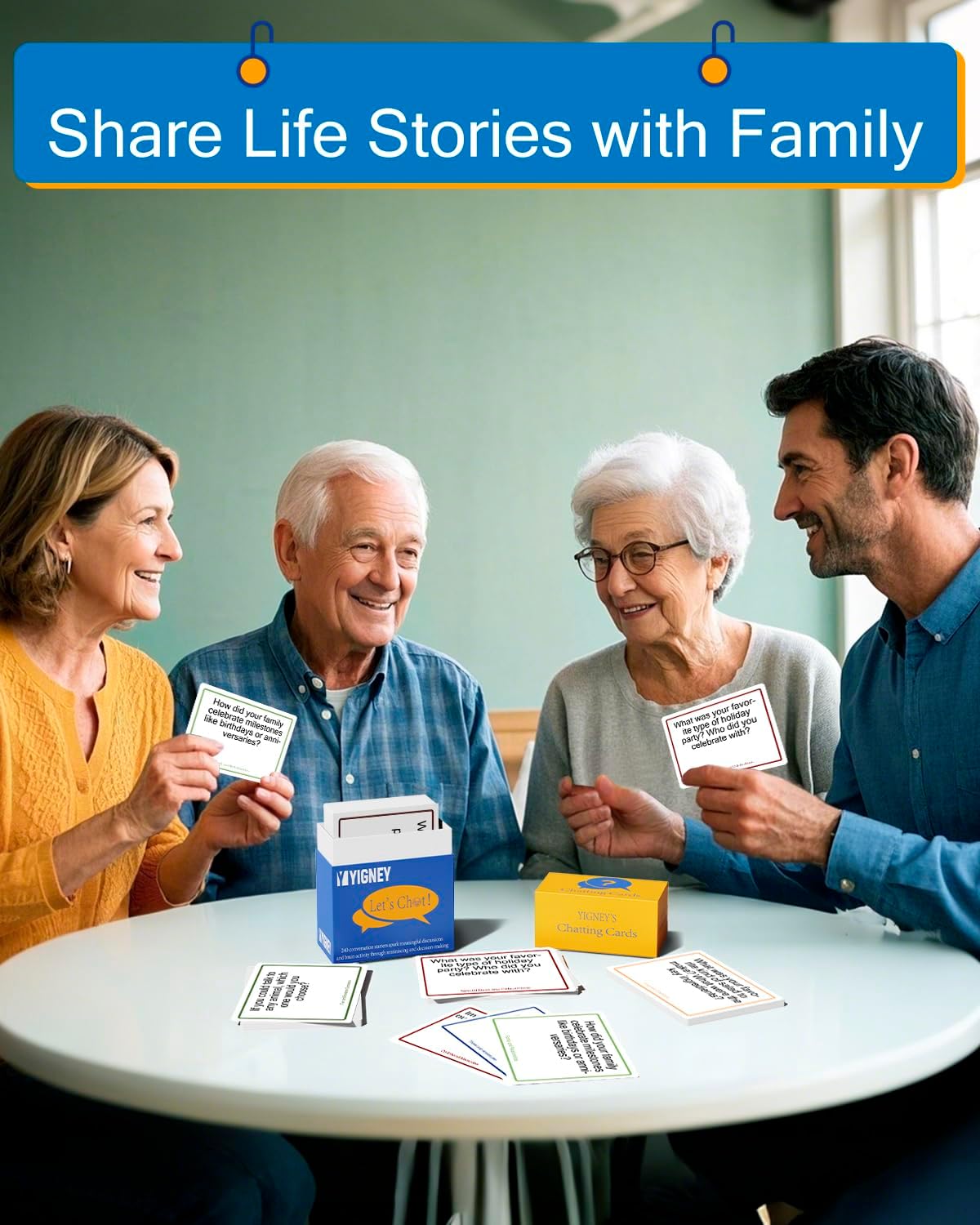 Yigney Conversation Cards for Seniors Elderly Dementia Alzheimer Products