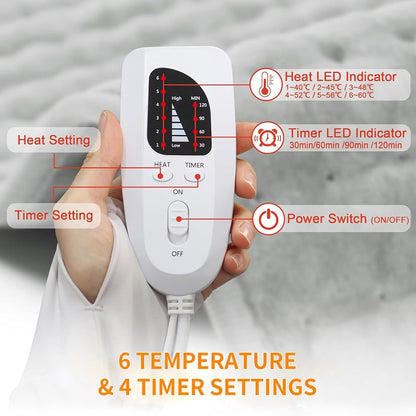 Heating Pad for Neck Shoulders Back Pain Relief, Mothers Day Gifts for Mom Dad Women Men Elderly, Electric Large Heat Pad with 6 Heat Settings 4 Timers, ETL Certified