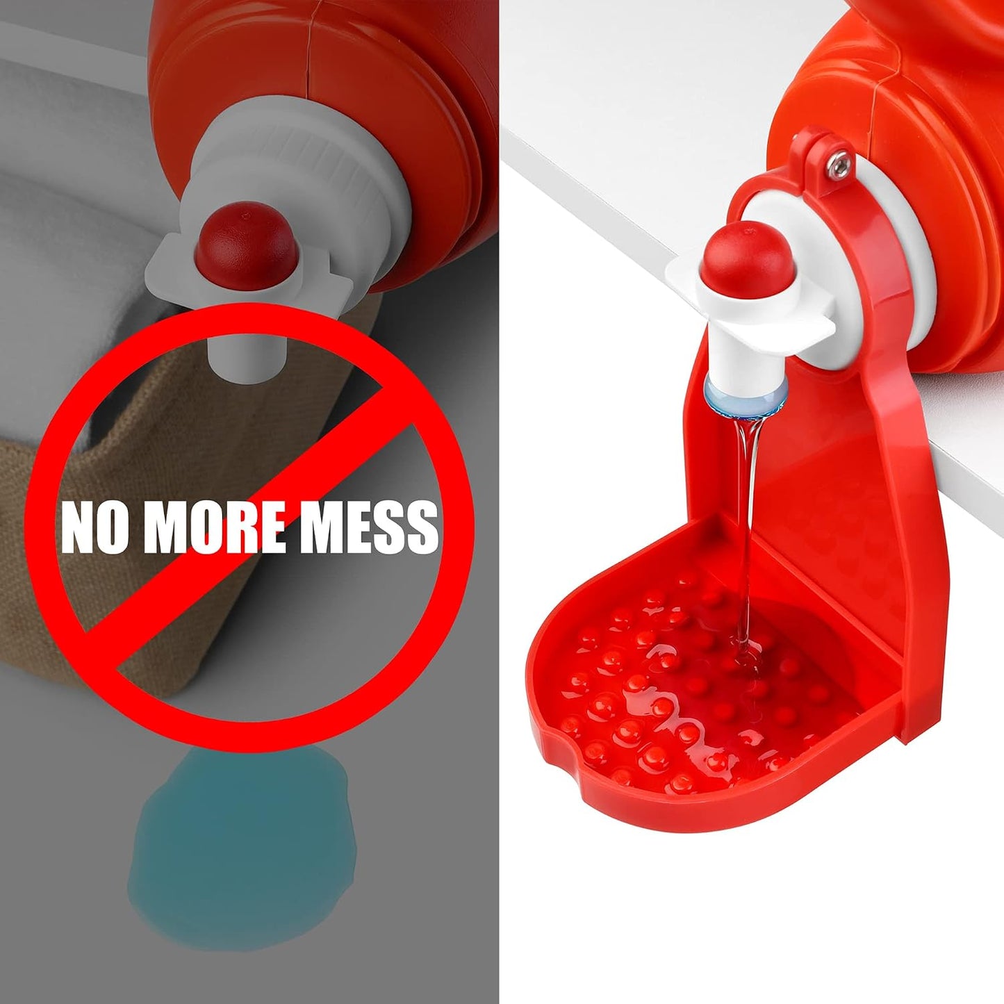 Detergent Cup Holder Set of 2, Besuerte Tidy Cup Laundry Detergent Drip Catcher Leak for Laundry Room Durable- No-Fall, No Drips or Spills【Grey】