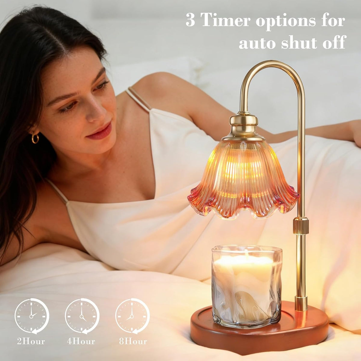Candle Warmer Lamp with Timer, Christmas Decorations Indoor, Birthday Gifts for Women Mom, Warming Gifts for Office, Dorm, Apartment & New Home Decor