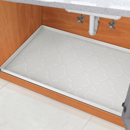 Waterproof Under Sink Mat 34" x 22", Silicone Mat Kitchen liner | BPA-Free Silicone Tray with Raised Lip Protect Cabinets from Leaks, Versatile Home Organizer for Bathroom, Pets, Boots, Floor