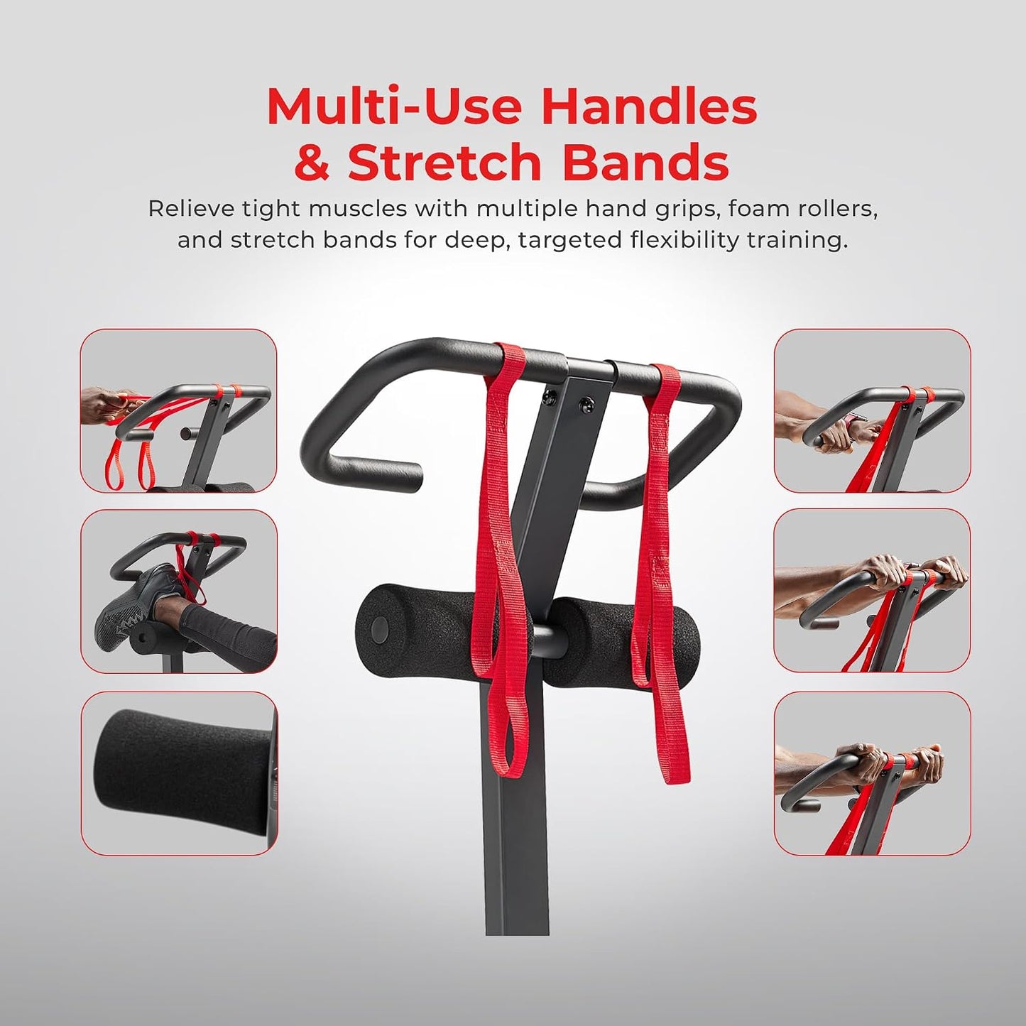 Sunny Health & Fitness Full Body Stretch Machine Back Stretcher Pivot Seat | Pivoting Seat, Multi-Use Handlebar, Padded Back Support, Full-Body Stretching, Flexibility Training, Home Gym Use