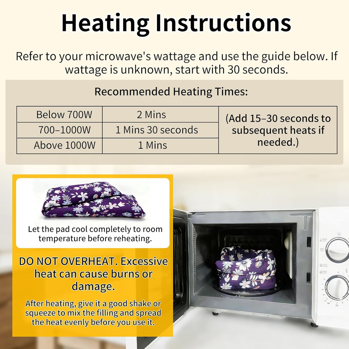 Heating pad for Neck Shoulders and Back Microwavable Machine Washable 27x5 Microwave Rice Bag for Heat Therapy Reusable Hot Pack for Muscle Cramps Moist Warm Bean Bag for Pain Relief Levender Scented