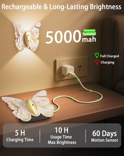 Eneru Motion Sensor Wall Sconce Set of 2, Rechargeable Wall Lights, Indoor