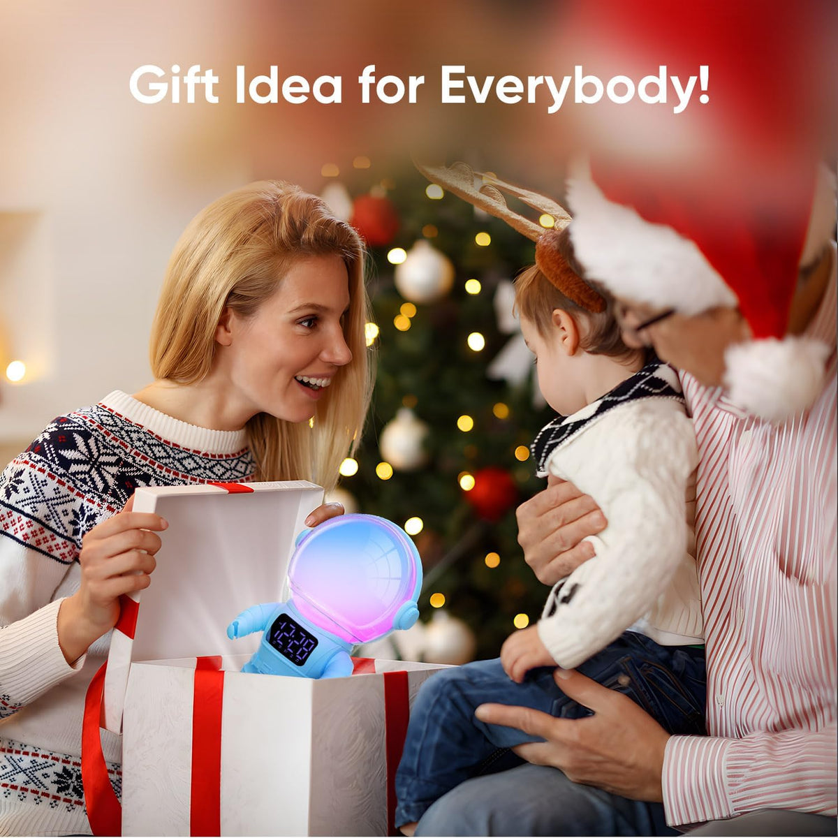 AFEXOA Astronaut Sunrise Alarm Clock with Wake Up Light for Kids