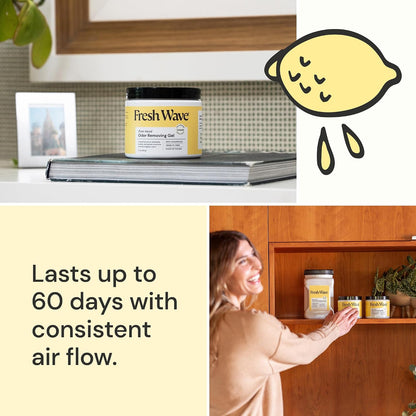 Fresh Wave Original Odor Eliminator Gel 3-Pk 7 oz - Air Freshener for Home | Plant-based essential oils. Lasts 15-30 days per jar. No plug-in needed. Pet-safe, closet and bathroom deoderizer.