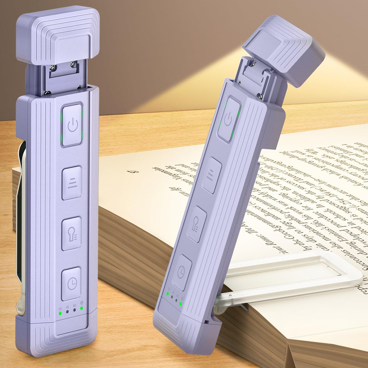 Glocusent Extendable Book Light, Full-Page USB Rechargeable Reading Light