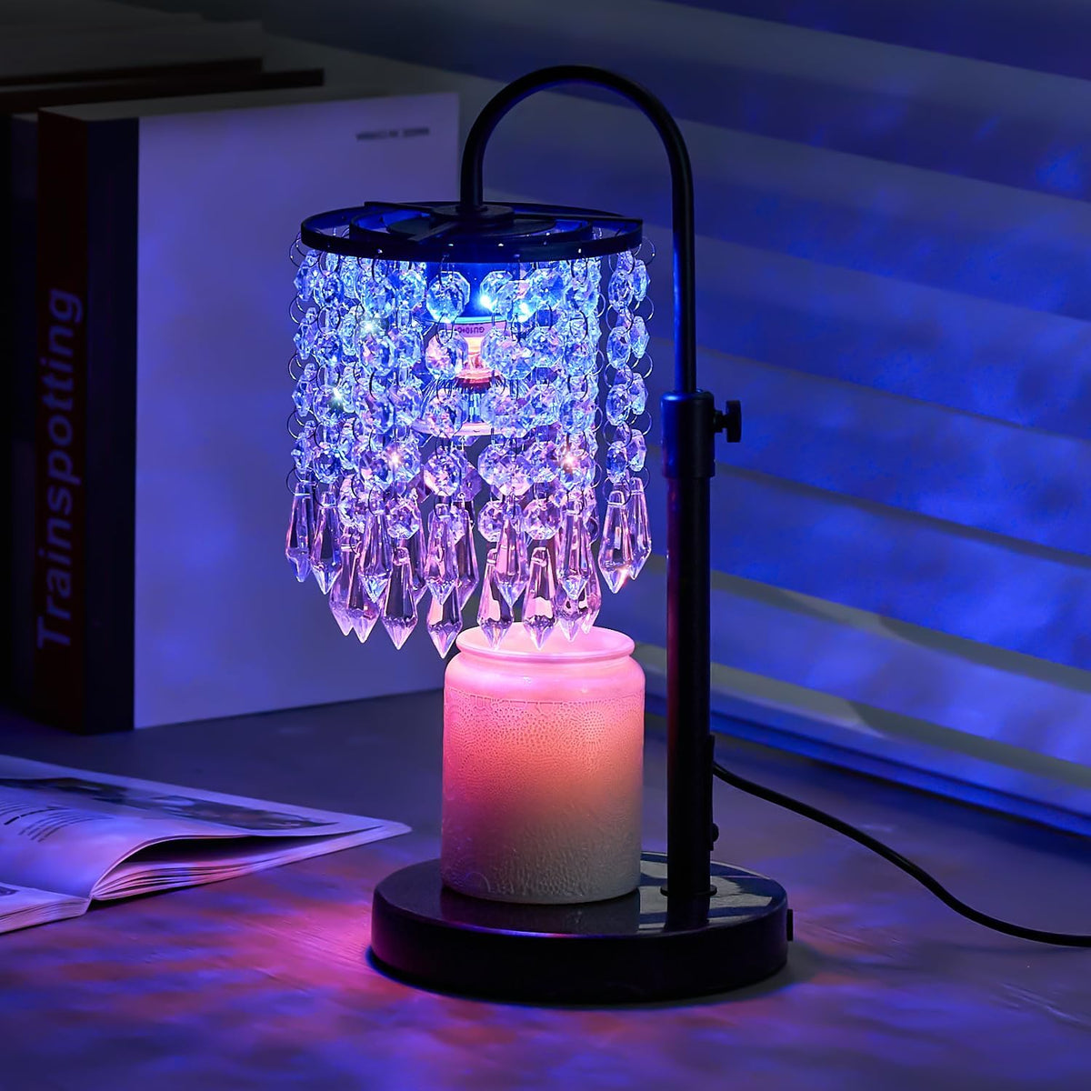 Candle Warmer Lamp with Timer Dimmer，2H/4H/8H Timer , Lamp Candle Warmer with Marble Base for Adjustable Height, Crystal Wax Melt Warmer for Jar Candles, House Warming Decor Gifts Mothers Day Gifts