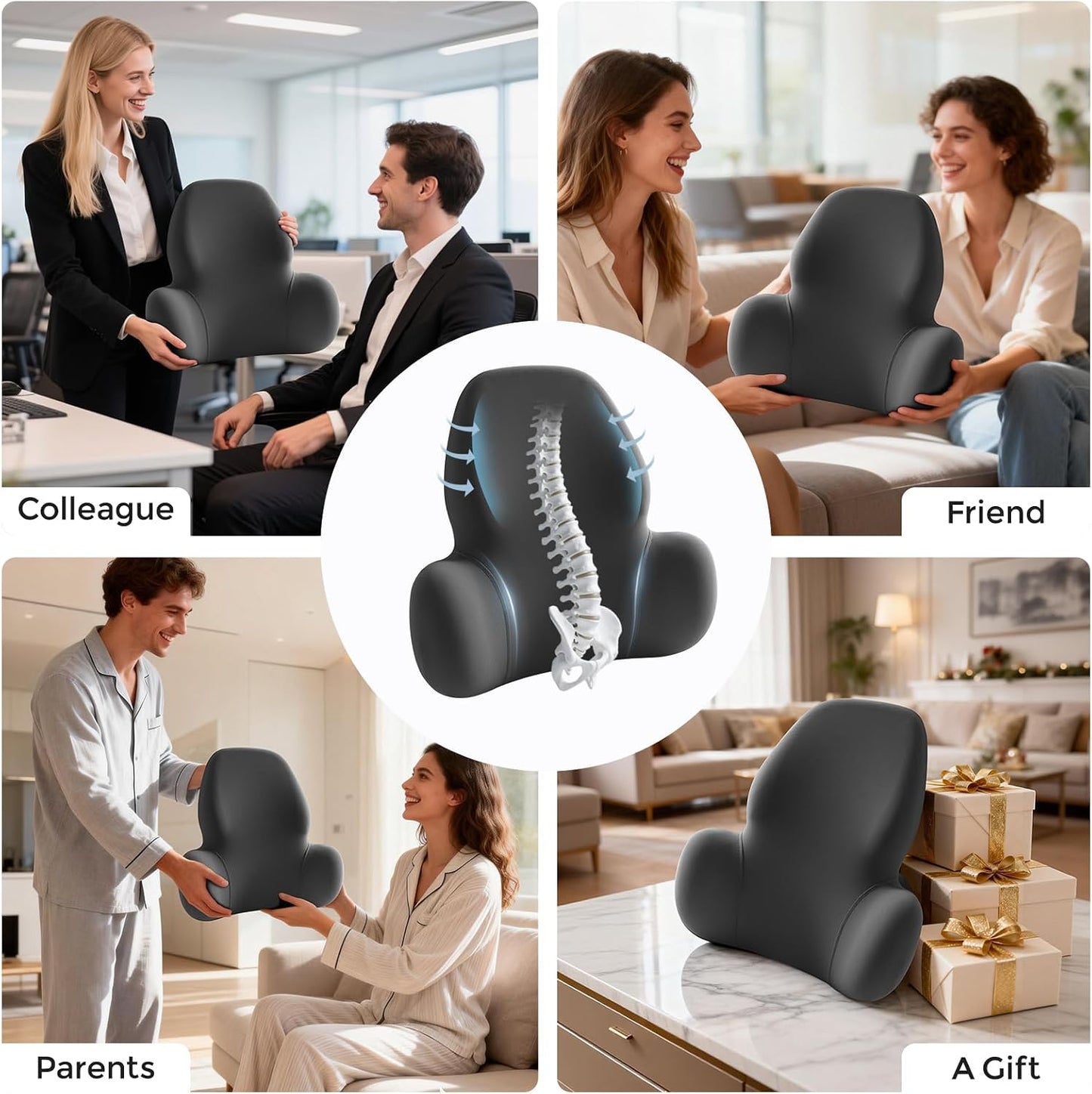 BABUR Memory Foam Lumbar Support Pillow for Car, Lower Back Pain Relief | Ergonomic Back Cushion for Car Seat, Promotes Better Posture, Relieve Pressure for Long Sitting, Sit Comfortably All Day