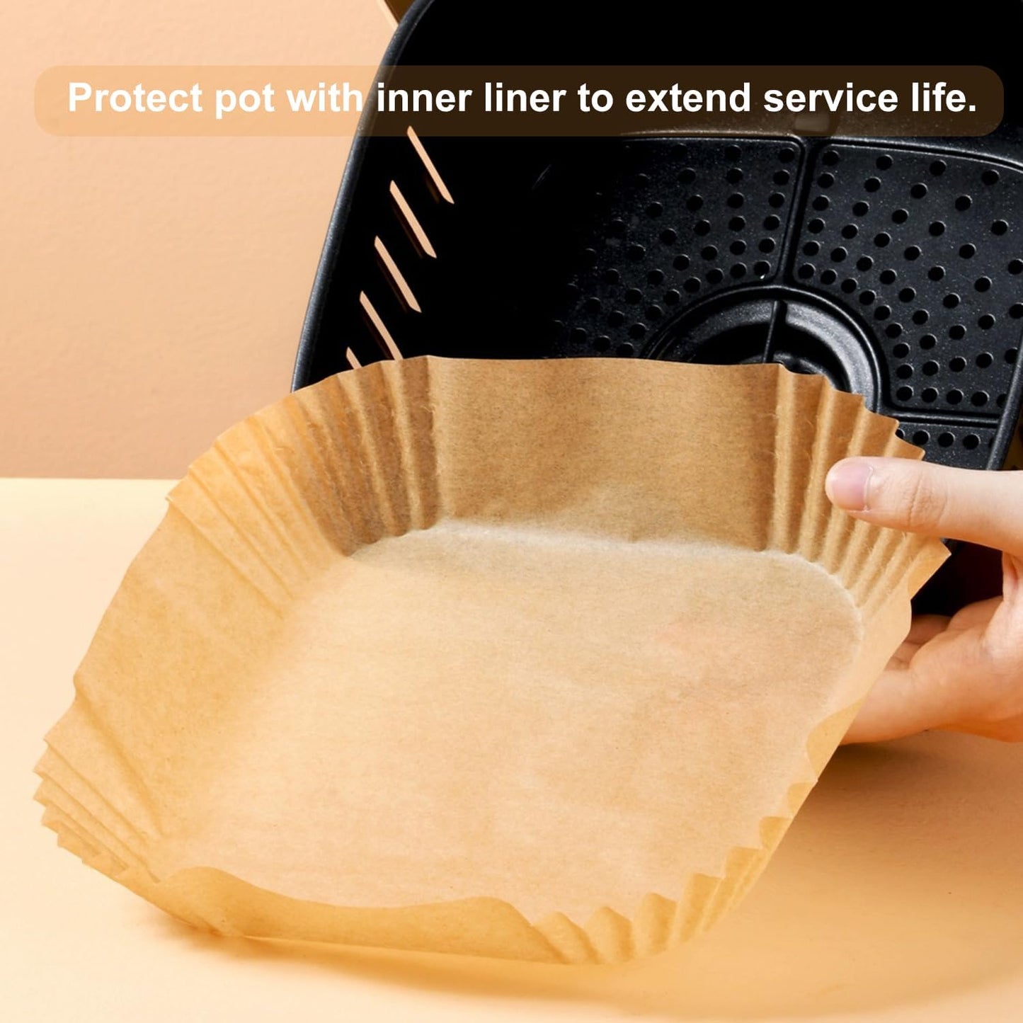Air Fryer Liners Disposable Paper,100Pcs Airfryer Paper Liners,Non Stick Parchment Paper Liners,Food Grade Air Fryer Accessories for Microwave Oven Steamer 6.3inch Round