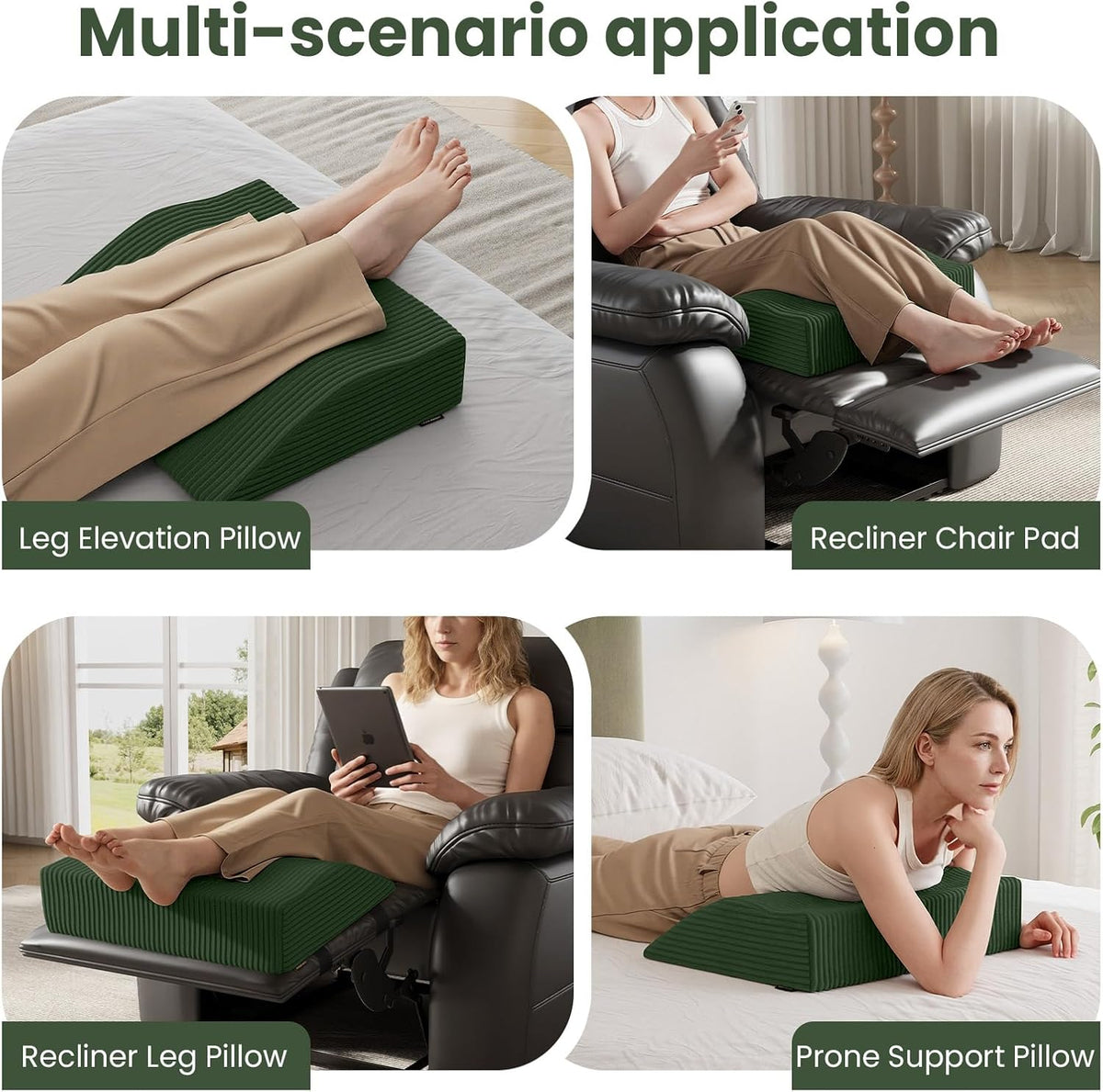 idee-home Recliner Leg Rest Cushion, Recliner Footrest Extender Pillow
