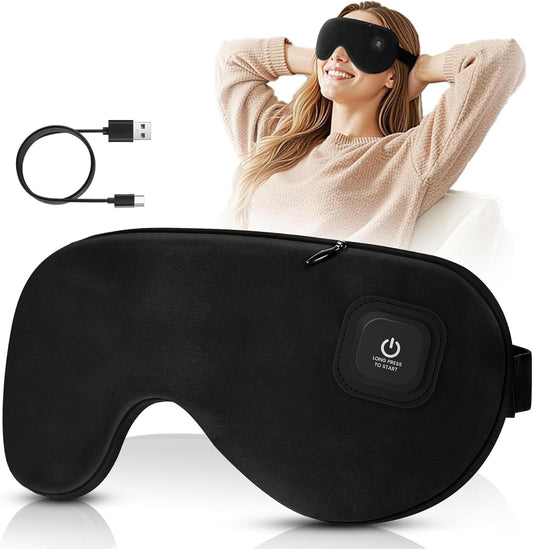 Heated Eye Mask, Cordless Hot & Cold Compress, 1000mAh Rechargeable, 3 Temperature Settings, Relief for Dry Eyes, Blepharitis & Styes, Improves Sleep, Ideal for Office Naps, Travel & Night Sleep