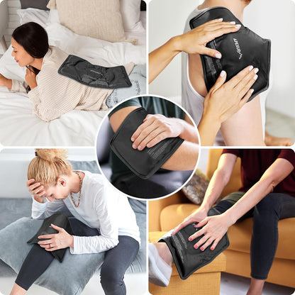 Gel Ice Packs for Injuries Reusable, Flexible Double Sided Cold Packs for Injuries, Ice Pack for Knee, Shoulder, Back, Hip, Leg, Arm (Blue, 8"x5.5", 1PK)