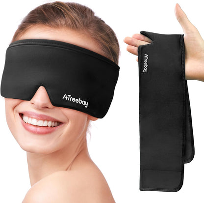 Cooling Eye Mask, Cold Eye Mask for Puffiness, Reusable Ice Eye Masks for Dark Circles And Puffy Eyes, Relieve Your Migraines and Headaches with Gel Eye Masks Therapy, Long-Lasting Comfort, Light Blue