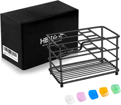 HBlife Toothbrush Holders for Bathroom, 5 Slots Silver Stainless Steel Bathroom Accessories Organizer