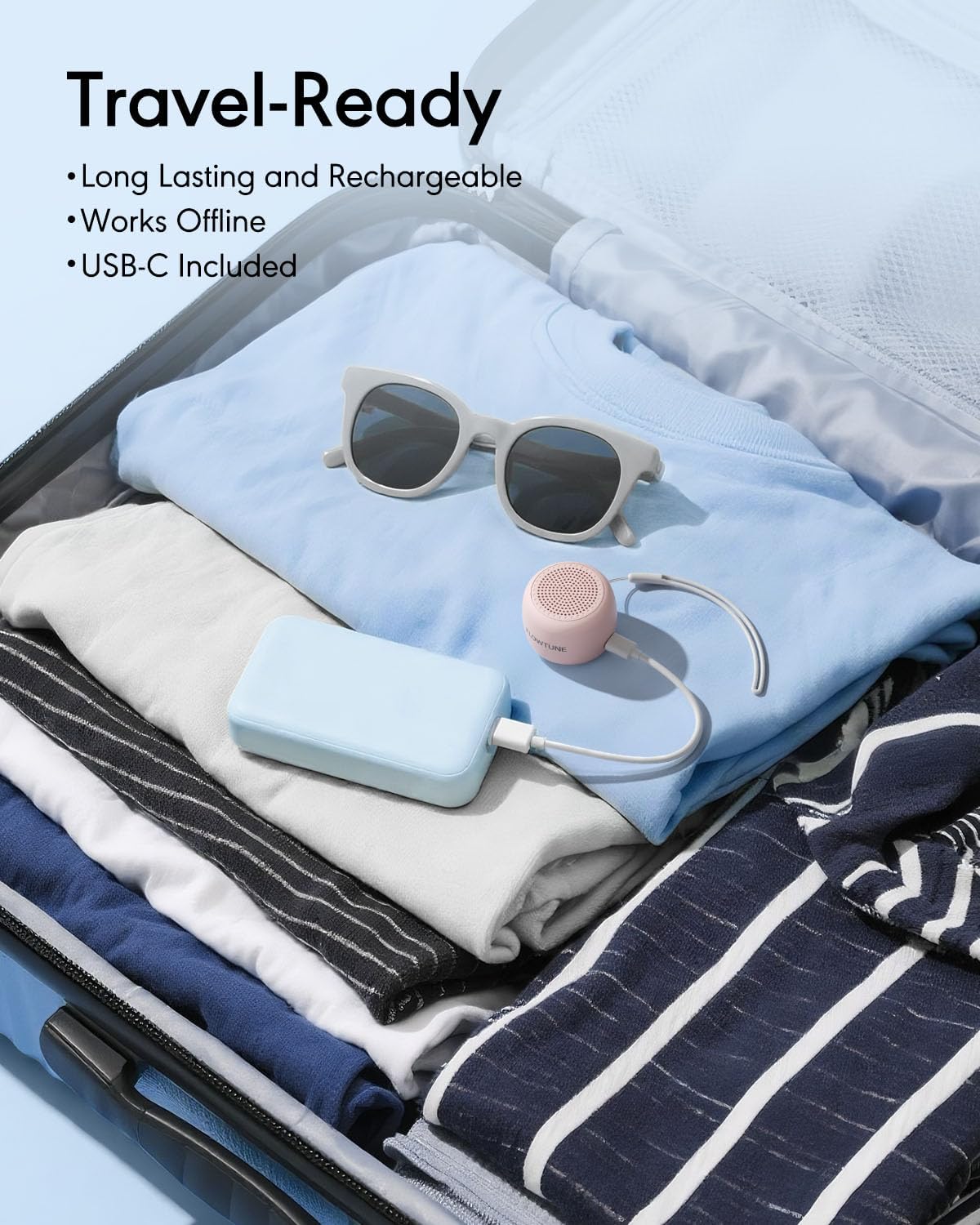 FLOWTUNE Sound Machine White Noise Machine for Baby Adults, 18 Non-looping Sounds, Timer, Memory Function, Portable Sleep Sound Therapy Gift (White)