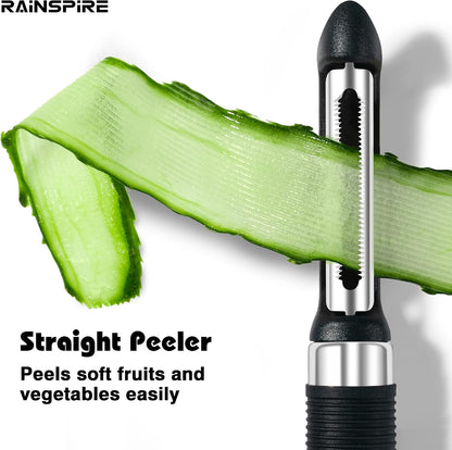 Rainspire 3-Piece Peeler Set, Premium Swivel Vegetable Peeler, Kitchen Gadgets Apple Peeler Potato Peeler Veggie Peeler Fruit Peeler, Dishwasher Safe Kitchen Accessories, Grey