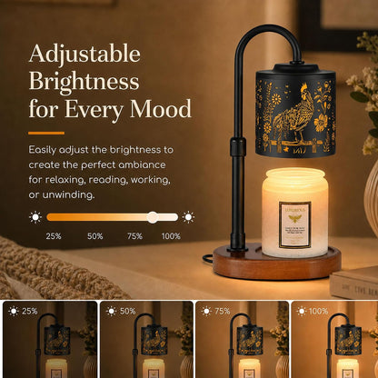 Dimmable Candle Warmer Lamp with Timer Adjustable Height for Scented Jar Candles Electric Candle Wax Melt Warmer for Home Decor Christmas Birthday Gifts for Women Mom(Hummingbird)