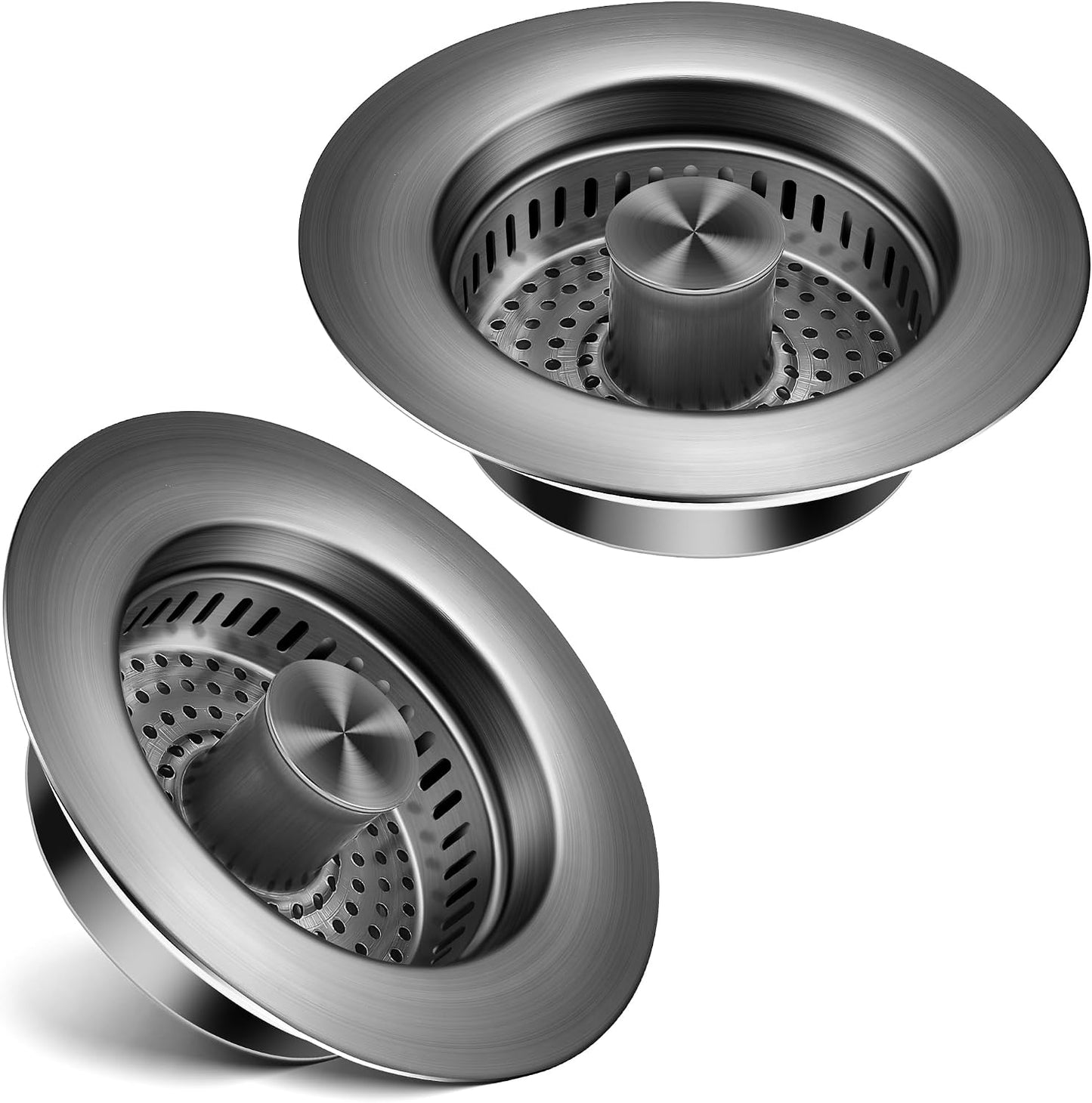 TGOSOMT Kitchen Sink Drain Strainer Stopper, Anti-Clog & Quick Drain | 3-IN-1 Design, Stainless Steel 304, Removable Strainer Basket, Corrosion & Scratch Resistant, Fits US Standard 3-1/2" Drain