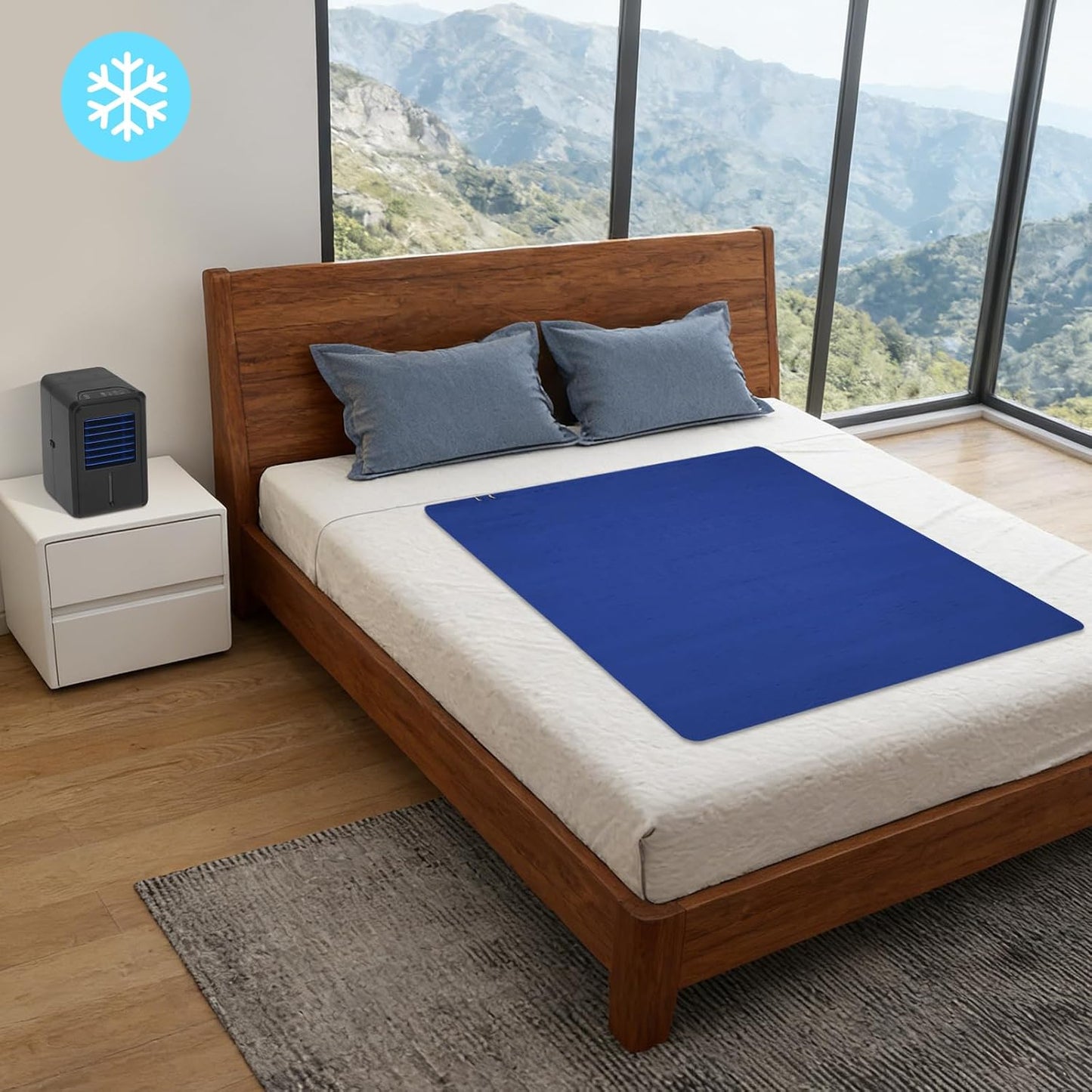 Double Bed Cooling System - Cooling Mattress Pad for Hot Sleepers, Water Circulation Mattress Cooler Cools 37.4-46.4°F Below Room Temp, 4 Speeds & Remote, Low Noise (63"x55")