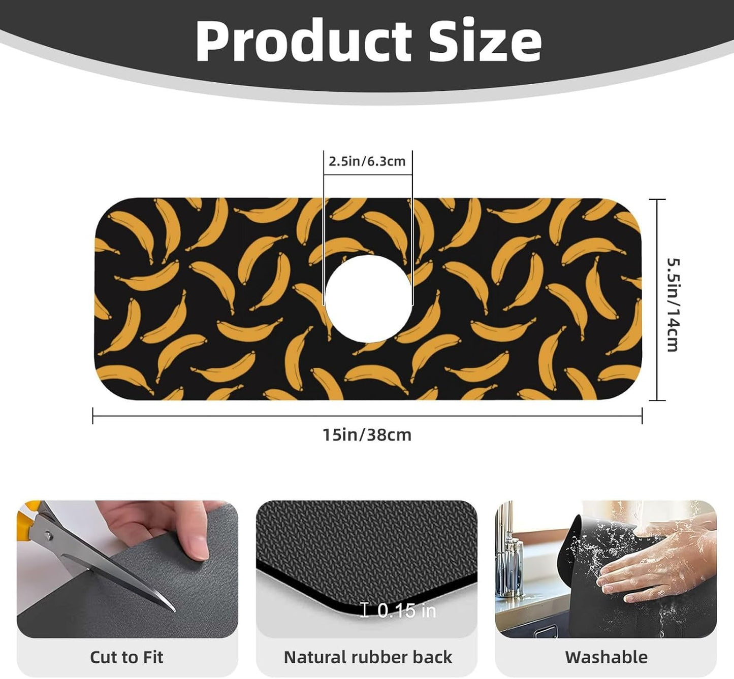 Abstract Flower Blooming Floral Watercolor Kitchen Sink Splash Guard Faucet Mat Super Absorbent Fast Drying Mat Sink Gadgets-Fast Drying Pad Sink Mat For Kitchen Bathroom (15" X 5.5" )