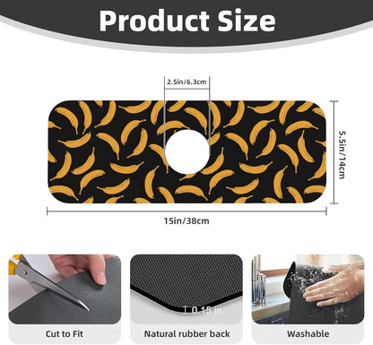 Abstract Flower Blooming Floral Watercolor Kitchen Sink Splash Guard Faucet Mat Super Absorbent Fast Drying Mat Sink Gadgets-Fast Drying Pad Sink Mat For Kitchen Bathroom (15" X 5.5" )