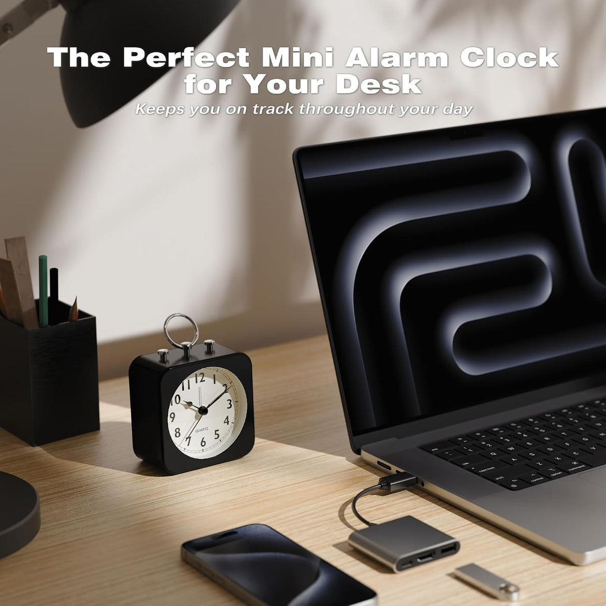 AYRELY® Small Metal Alarm Clock, Desk and Table Clock for Travel