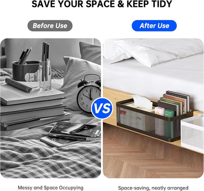 Bedside Caddy Shelf for Bunk Bed, White, L13.78in*W5.12in*H3.94in
