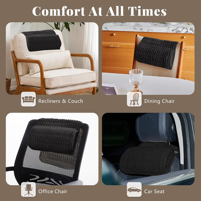 Headrest and Support Pillow,Recliner Pillow for Neck, Head, or Foot for Office or Massage Chairs, Neck Pain Relief and Cervical Support. Nonslip, Zipped Cover.(Cream, 5.5" Wx13 Lx3 H)