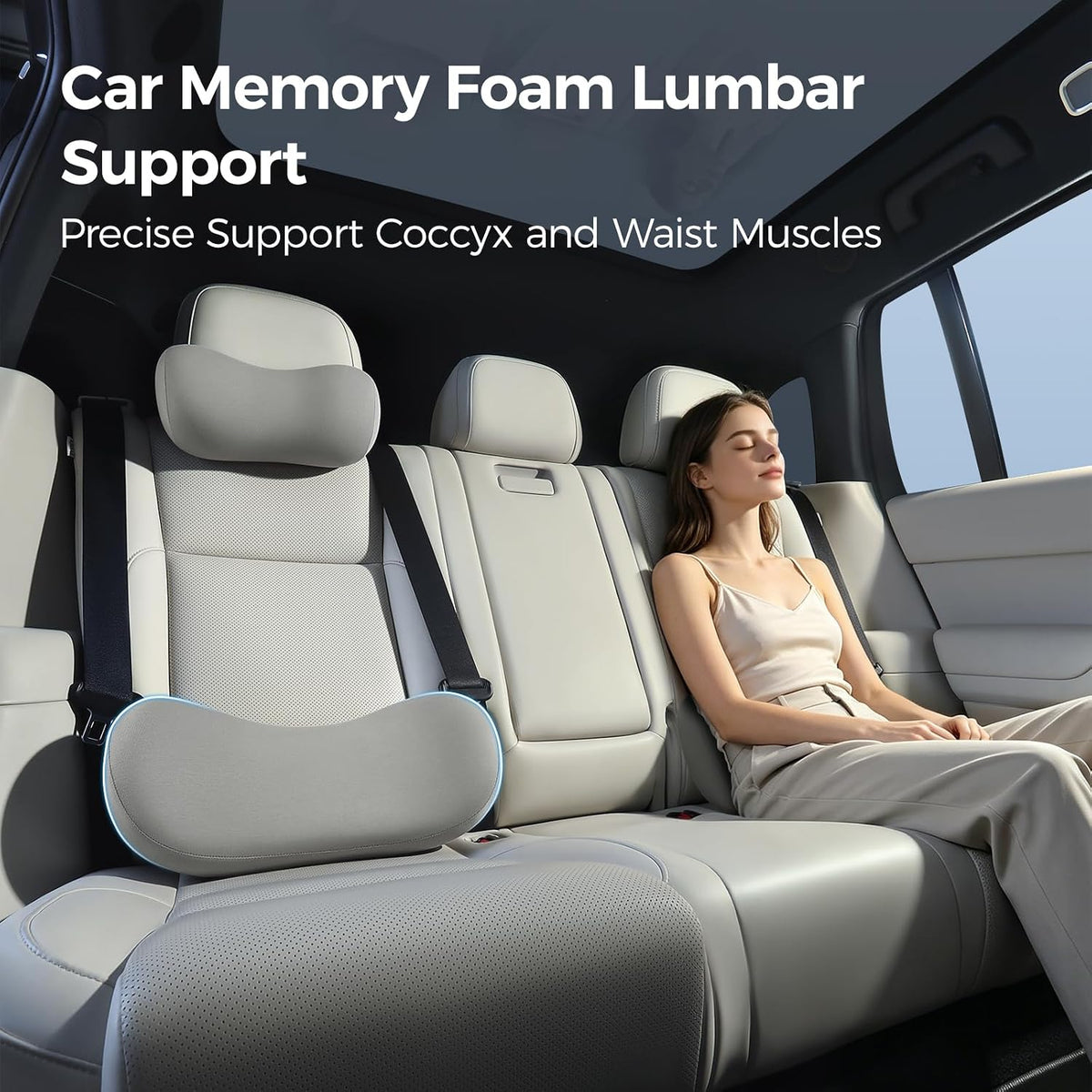 BABUR Lumbar Support Pillow for Car, Coccyx Pain Relief Cushion