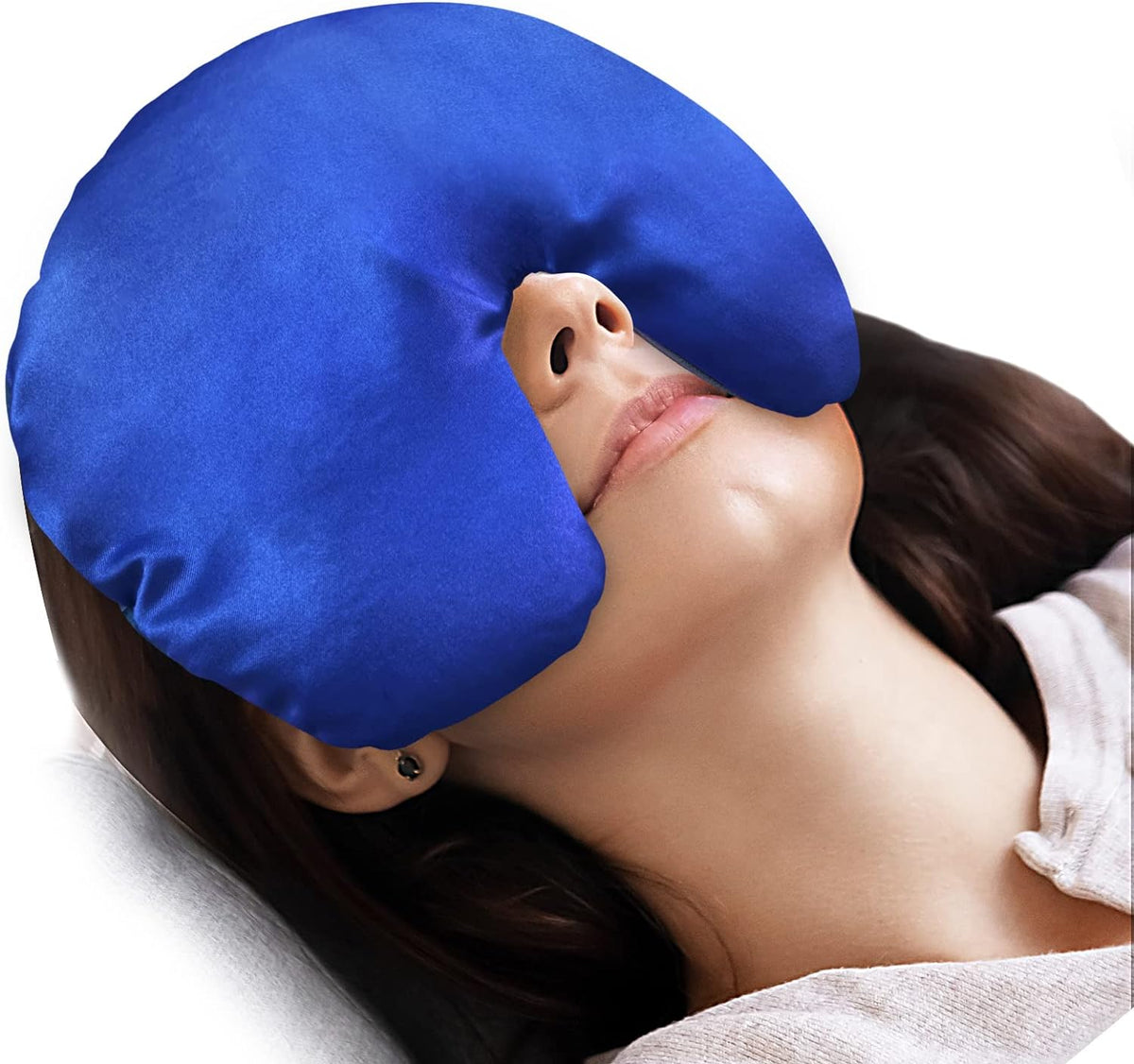 Atsuwell Sinus Mask Microwavable, Heated Eye Masks for Dry Eyes, Pink